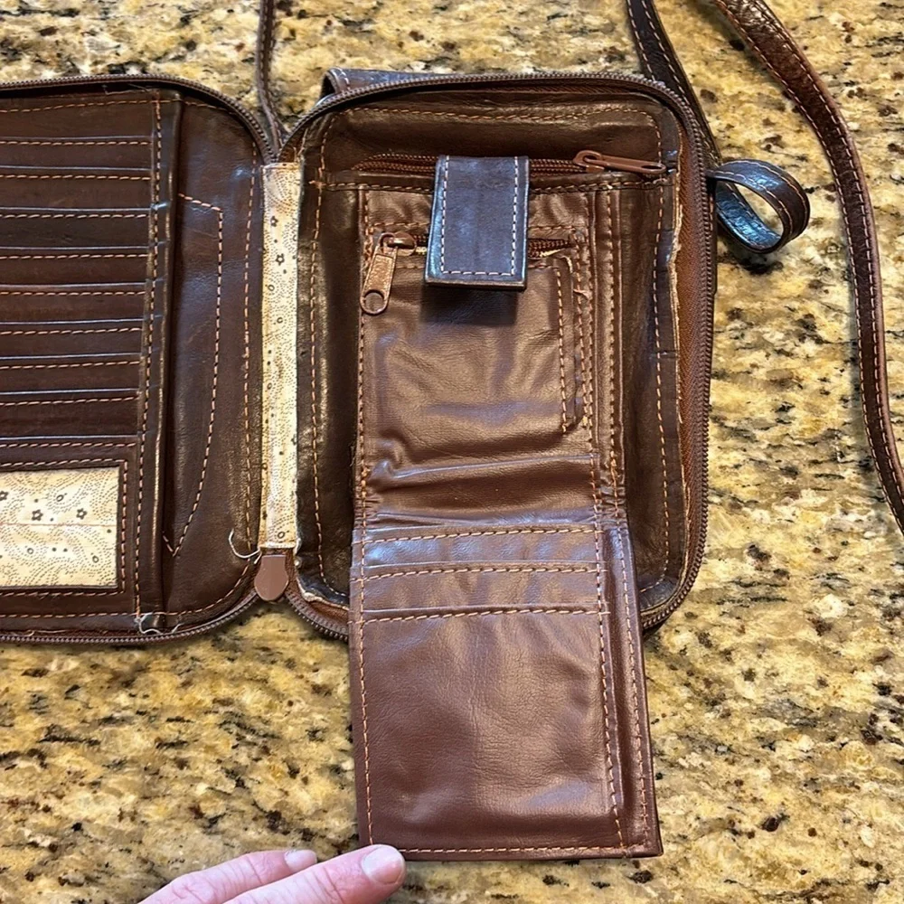 Ropin West Crossbody Purse Hand tooled LEATHER